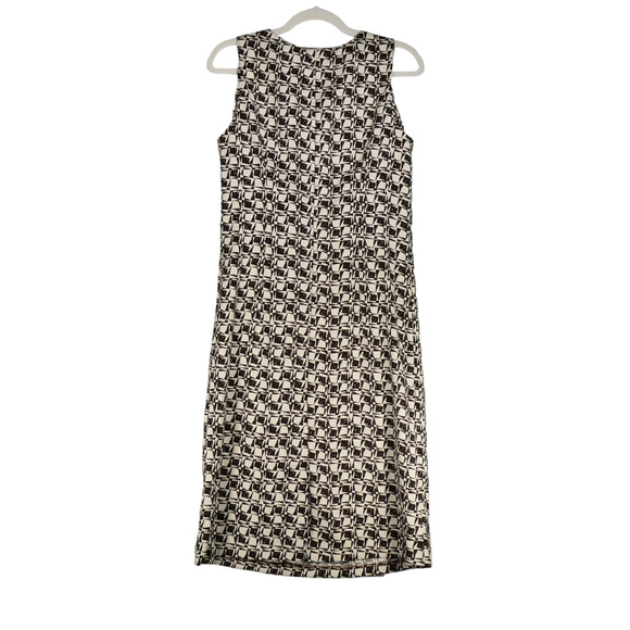 TravelSmith Brown Midi Dress Womens Size 10 Lightweight Sheath Brown and White - Picture 6 of 9